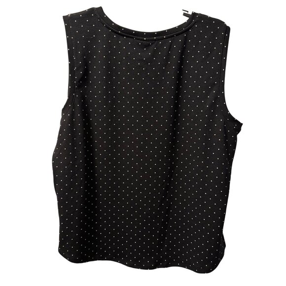 Groft & Barrow Blouse Sz XXL Black Sleeveless Top With White Dots top - Picture 9 of 12